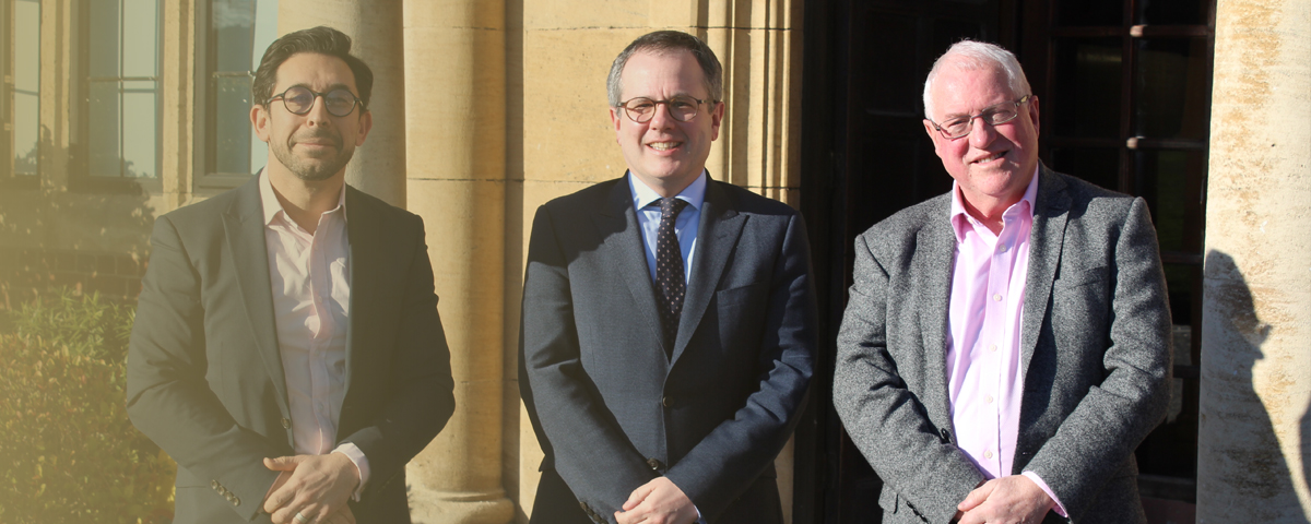 Alan Rymer and Nicholas Warren with Headmaster, Neil Enright