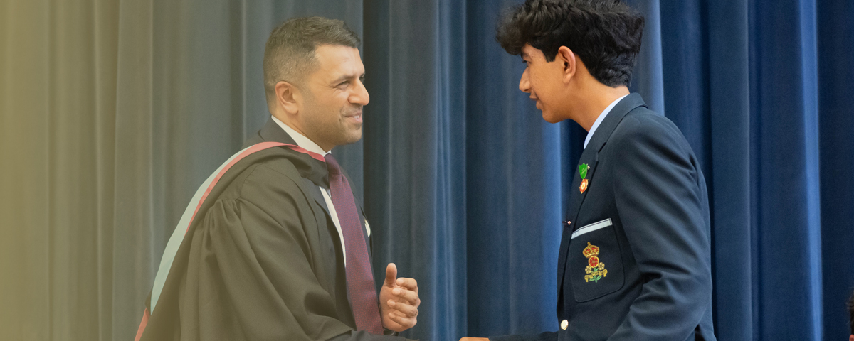 Asif Ahmed presenting at the Junior Awards